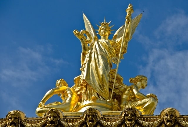 Grown-up Travel Guide Daily Photo: Statue on top of l’Opéra national de Paris, France Statue on top of l’Opéra national de Paris, France