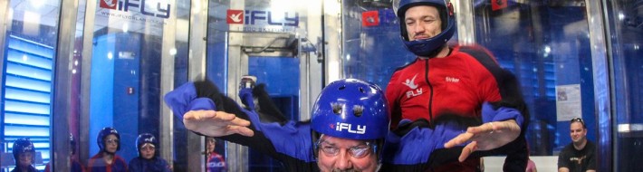 Flying without wings – and indoors – at iFLY Orlando iFly Andy in flight