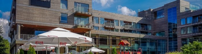 Hotel Review – Sopot Marriott Resort & Spa, Poland View from beach road of outside bar